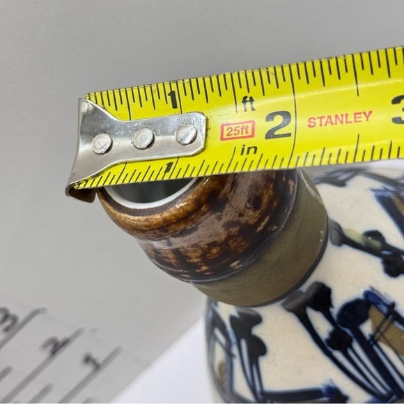 Vintage Harsa Israel hand painted Ceramic Vase blues greens browns cream 6" 1986 - Picture 11 of 12